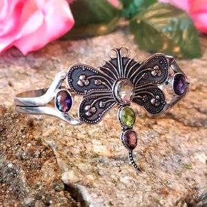 Dragonfly silver bracelet